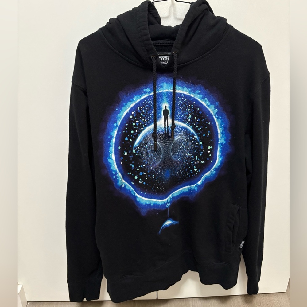 Men's Black Cosmic Graphic Hoodie